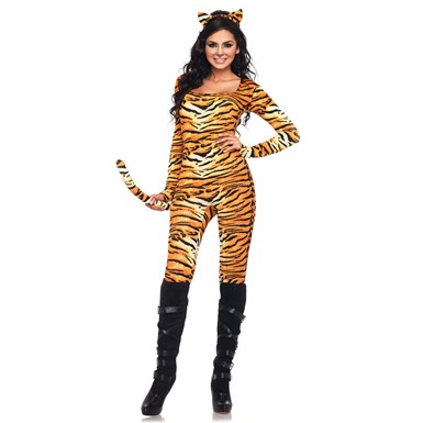 Sexy Wild Tigress Bodysuit Adult Womens Costume