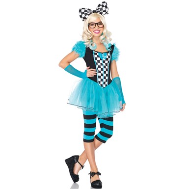 Teen Girls Nerdy Alice Wonderland Halloween Costume