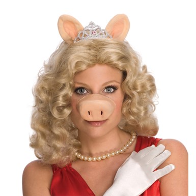 The Muppets Miss Piggy Wig with Nose Ears and Tiara