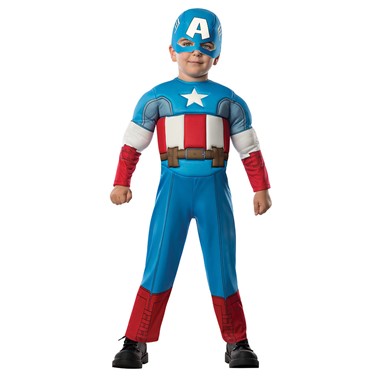 Toddler Captain America Muscle Halloween Costume Size 2T-4T