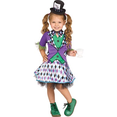 Toddler Girls Mad Hatter Purple Costume