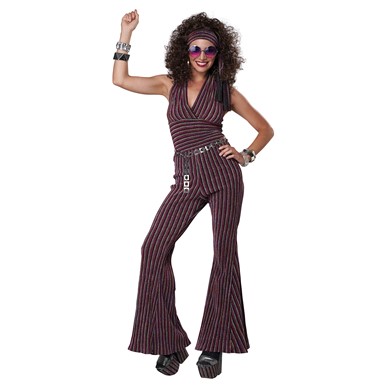 Womens 70'S Halter Pant Set Adult Halloween Costume