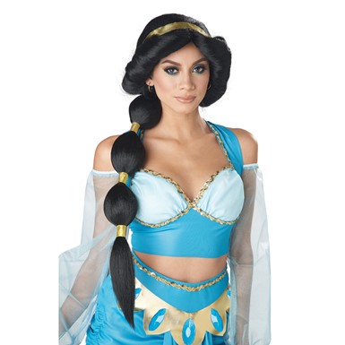 Womens Desert Princess Jasmine Costume Wig