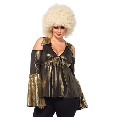 Womens Plus Size Disco Diva 70’s Halloween Costume
