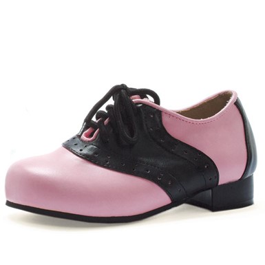 Womens Saddle Black And Pink Shoes