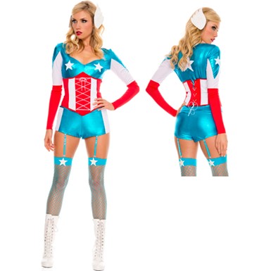Womens Sexy American Hero Halloween Costume