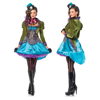 Womens Sexy Deluxe Mad Hatter Halloween Costume
