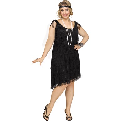 Womens Sexy Shimmery Flapper Plus Size 1920s Costume